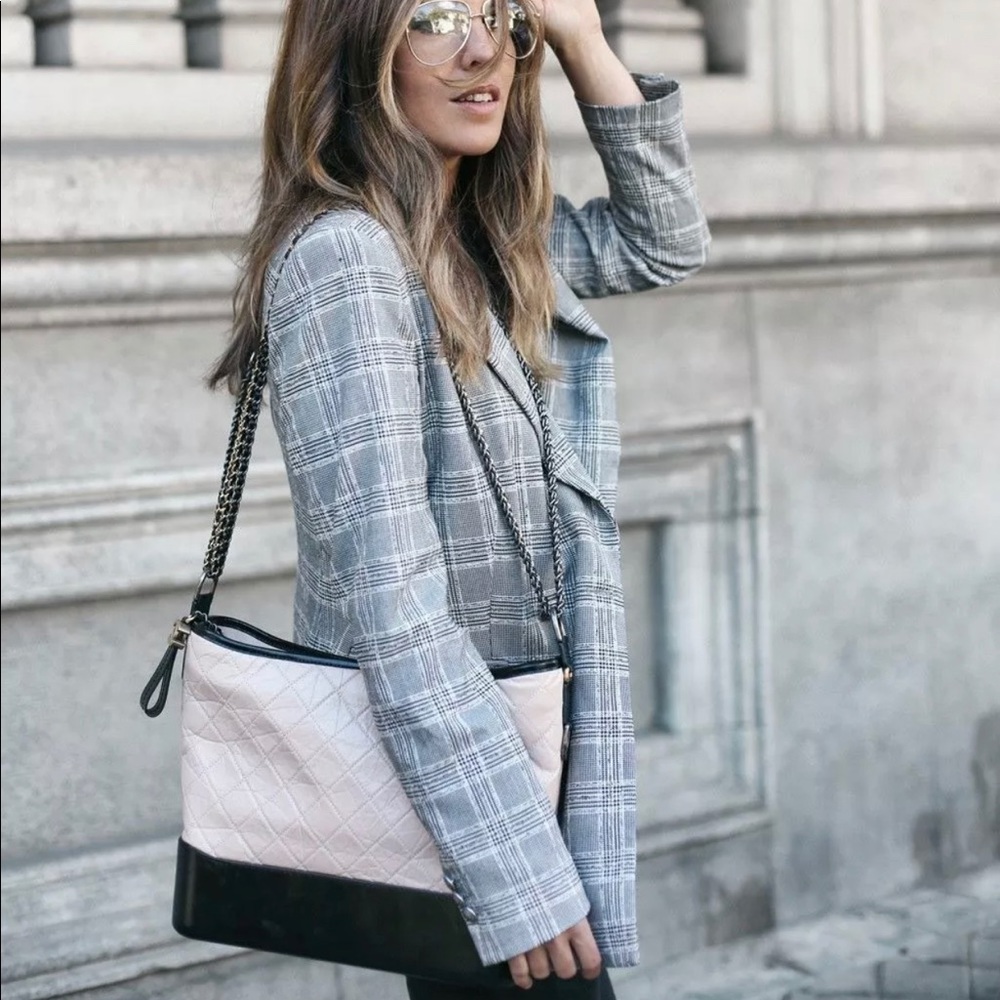 Zara plaid double breasted blazer bloggers favorit
